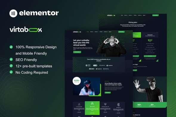 VirtaBox – Virtual Reality Services Elementor Template Kit