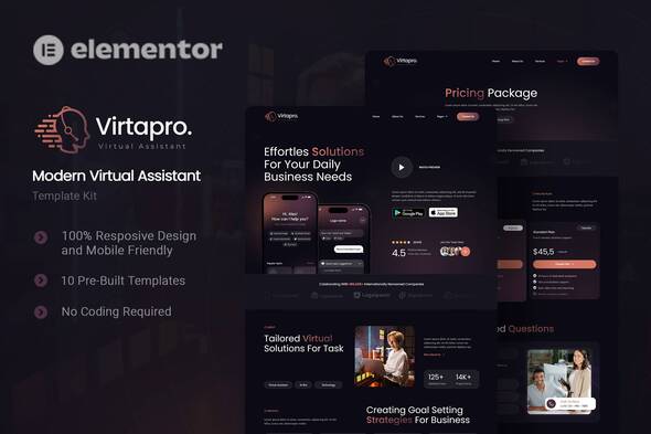 Virtapro – Modern Virtual Assistant Elementor Template Kit