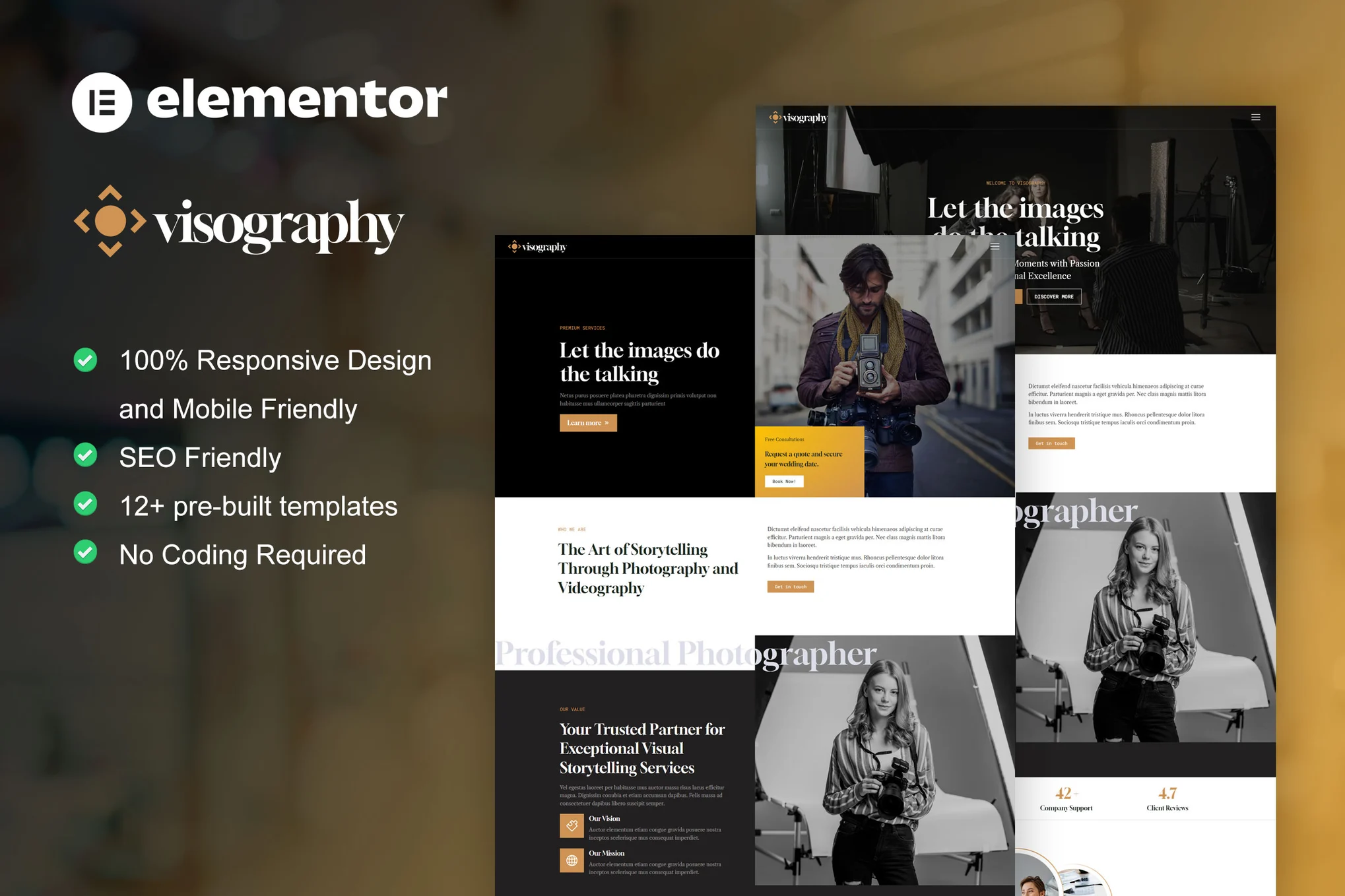 Visography – Photography and Portfolio Elementor Template Kit