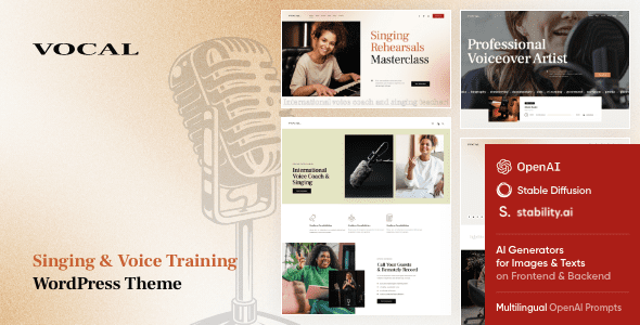 Vocal – Singing and Voice Artist WordPress Theme
