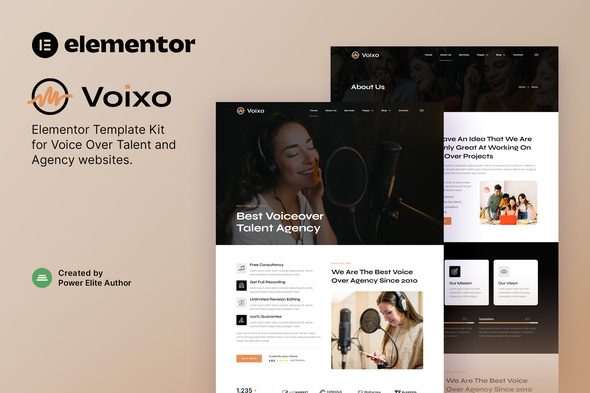 Voixo – Voice Over Talent and Agency Elementor Template Kit