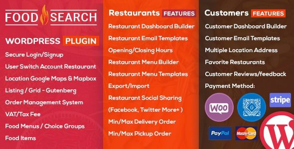 WP Food Search | Single and Multi Restaurant Menu and Food Ordering Plugin