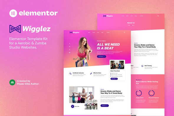 Wigglez – Aerobic and Zumba Studio Elementor Template Kit