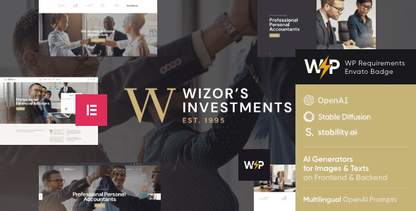 Wizor’s – Investments and Business Consulting Insurance WordPress Theme