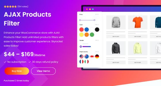 WooCommerce AJAX Products Filter