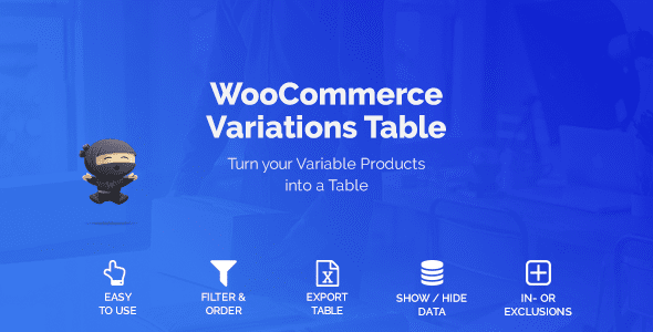 WooCommerce Variations Table – welaunch