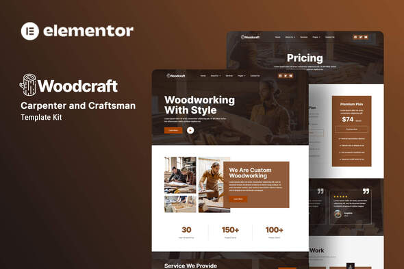 Woodcraft – Carpenter and Craftsman Elementor Template Kit