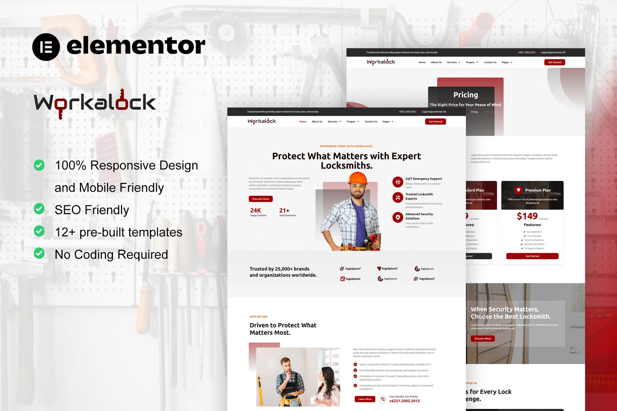 WorkaLock – Locksmith and Key Maker Service Elementor Pro Template Kit