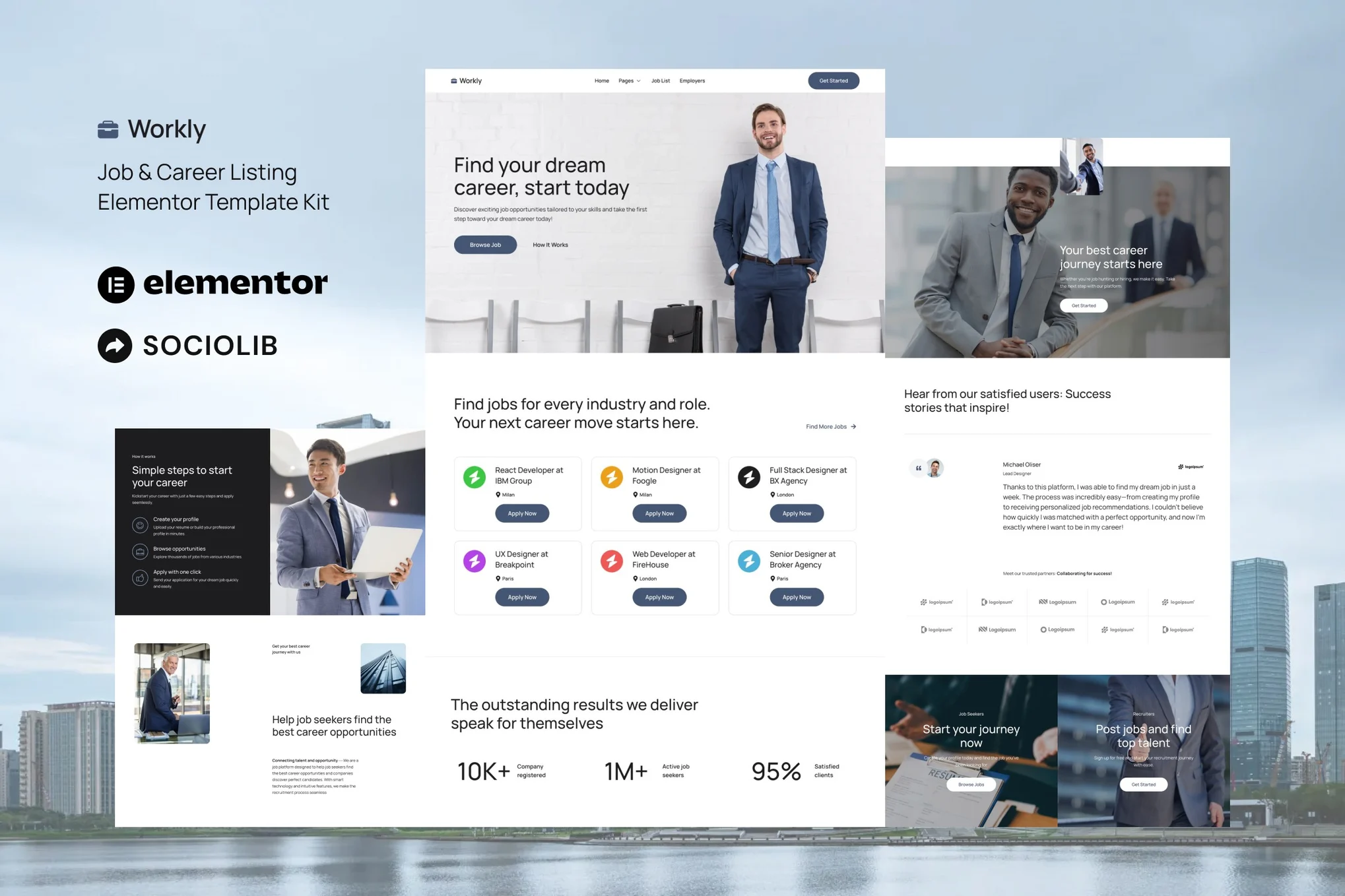 Workly – Job Listing and Career Recruitment Elementor Template Kit