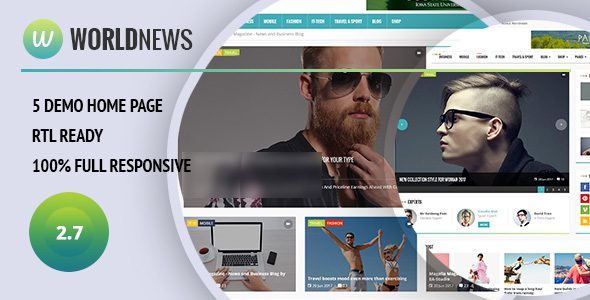 WorldNews – Magazine RTL Responsive WordPress Blog