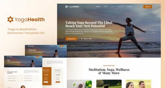 YogaHealth – Yoga and Meditation Elementor Template Kit