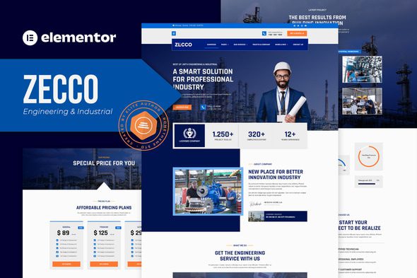 Zecco – Engineering and Industrial Company Elementor Template Kit