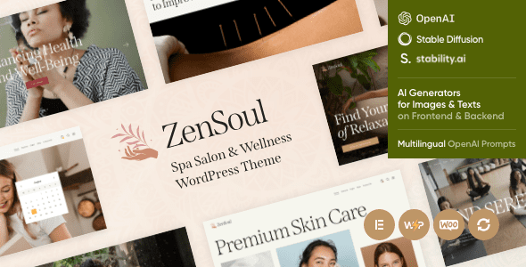 ZenSoul – Spa Salon and Wellness WordPress Theme + AI