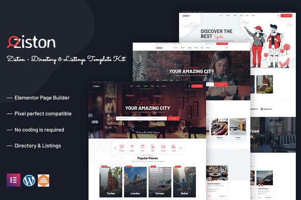 Ziston – Directory and Listings Elementor Template Kit