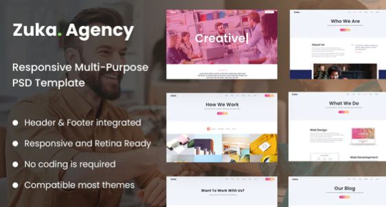 Zuka-Agency – Creative Portfolio and Agency Template Kit