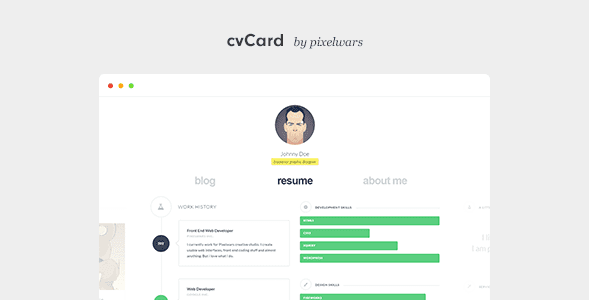 cvCard WP – Responsive vCard WordPress Theme