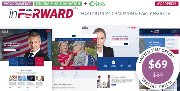 inForward – Political Campaign and Party WordPress Theme