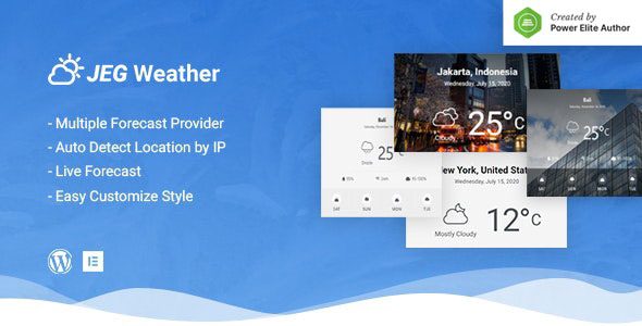 Jeg Weather Forecast – Add-on for Elementor and WPBakery