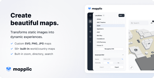 Mapplic – Custom Interactive Map WordPress Plugin