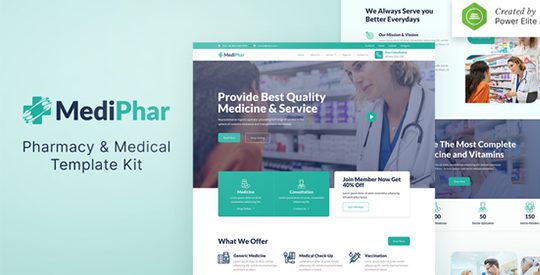 Mediphar – Pharmacy and Medical Elementor Template Kit