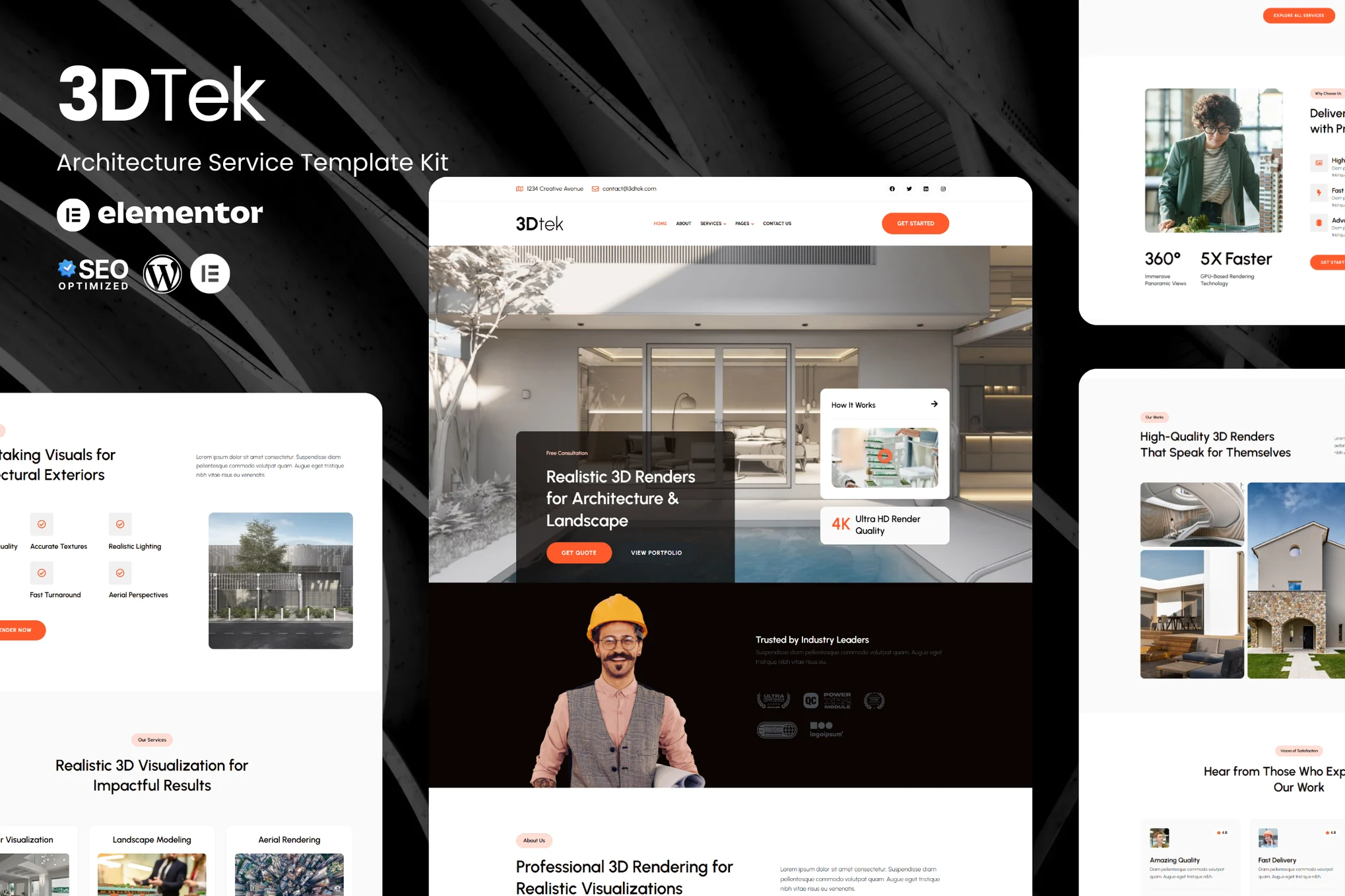 3DTek – 3D Render Service for Architecture and Landscape Elementor Kit