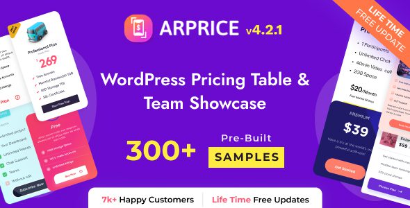 ARPrice – WordPress Pricing Table Plugin
