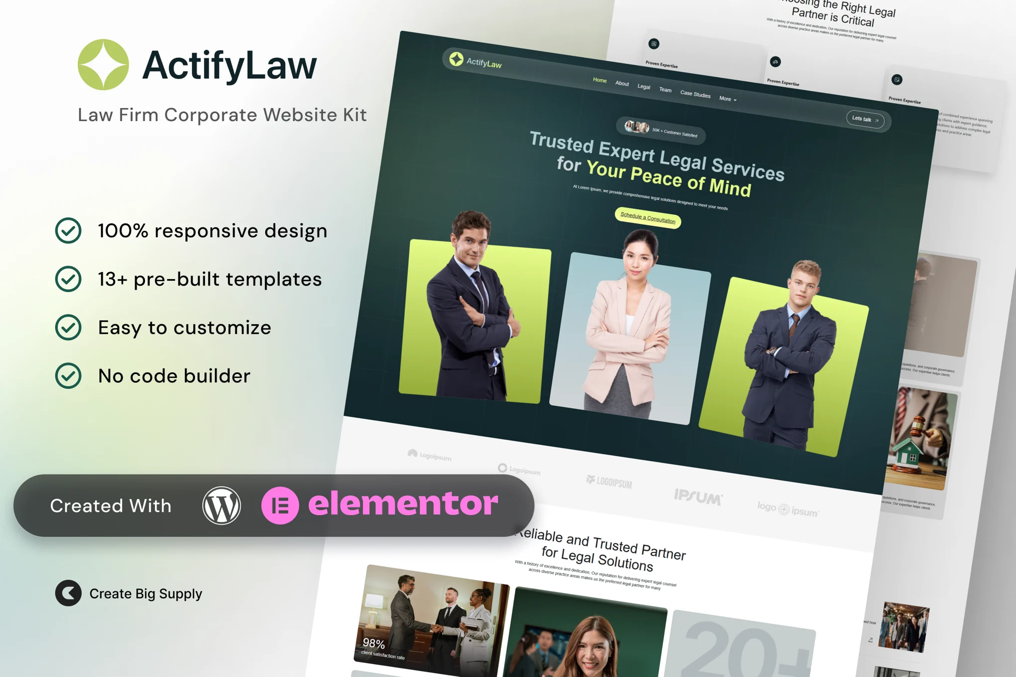 ActifyLaw – Law Firm Corporate Elementor Template Kit