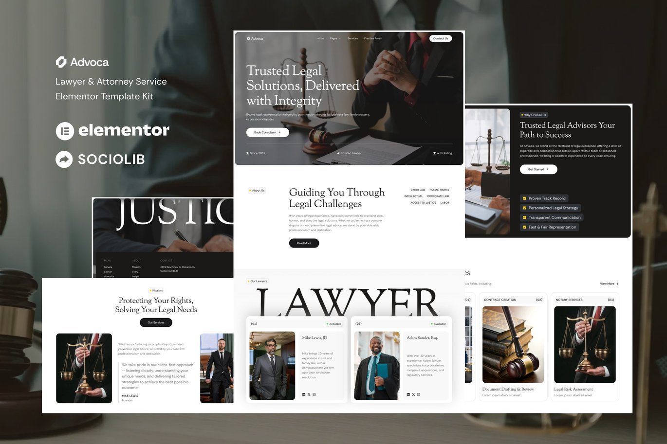 Advoca – Lawyer and Attorney Service Elementor Template Kit