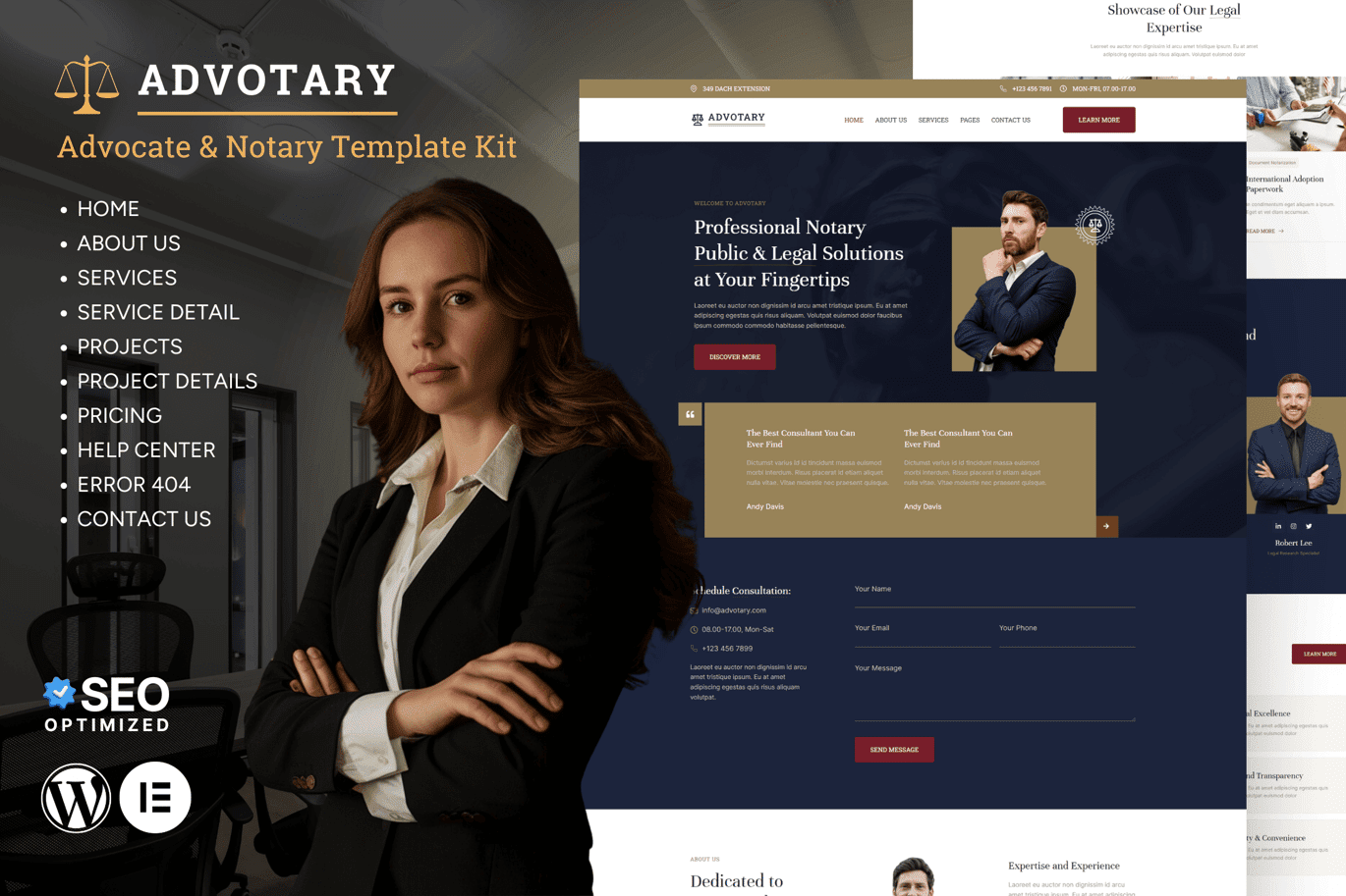 Advotary – Notary Public and Legal Services Elementor Template Kit