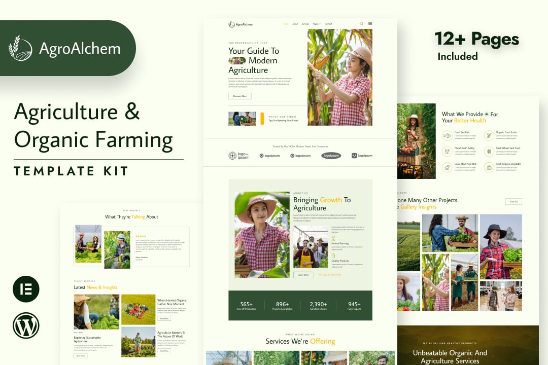AgroAlchem – Agriculture and Organic Farming Elementor Template Kit