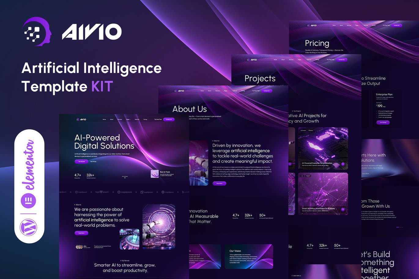 Aivio – Artificial Intelligence Elementor Template Kit