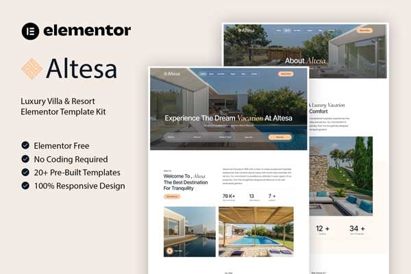 Altesa – Villa and Resort Elementor Template Kit