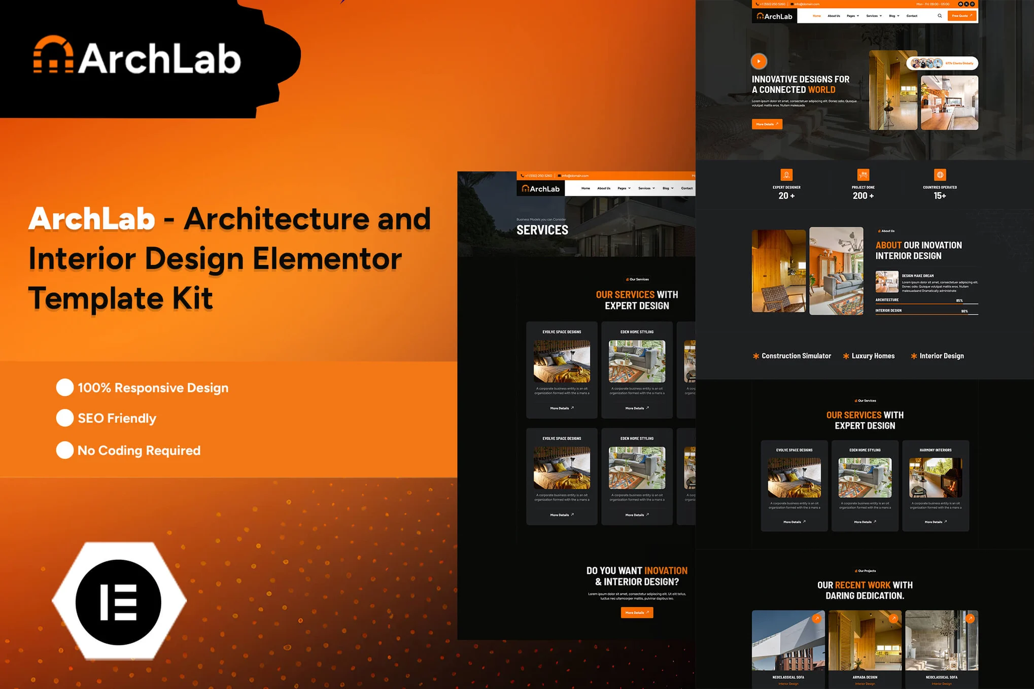 ArchLab – Architecture and Interior Design Elementor Pro Template Kit