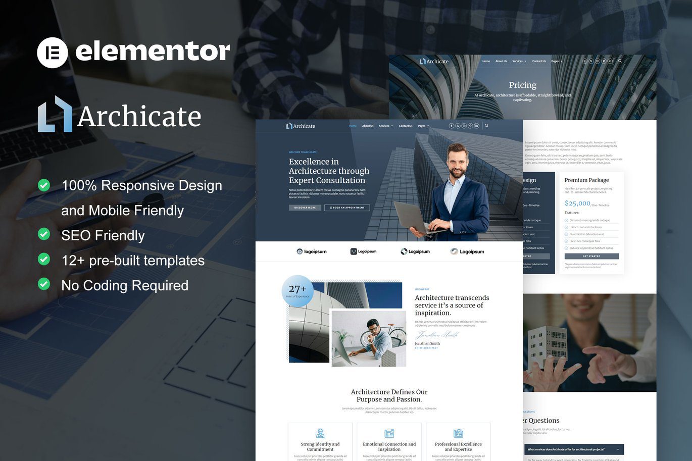 Archicate – Architecture and Construction Consultant Elementor Pro Template Kit
