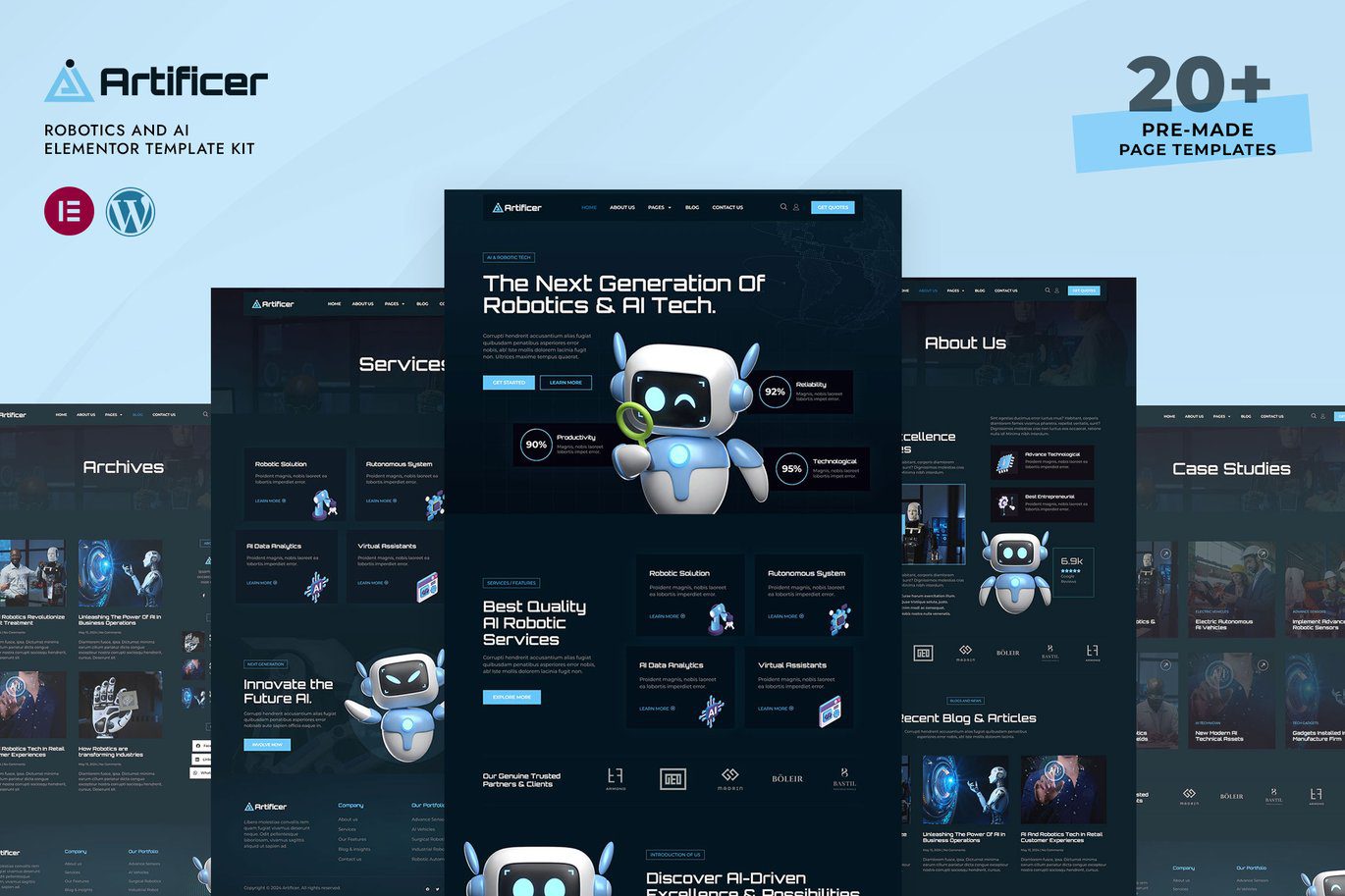 Artificer – Robotics and AI Elementor Pro Template Kit