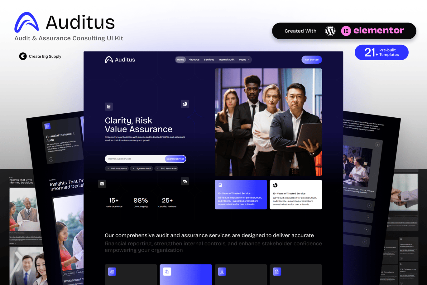 Auditus – Audit and Assurance Consulting Elementor Template Kit