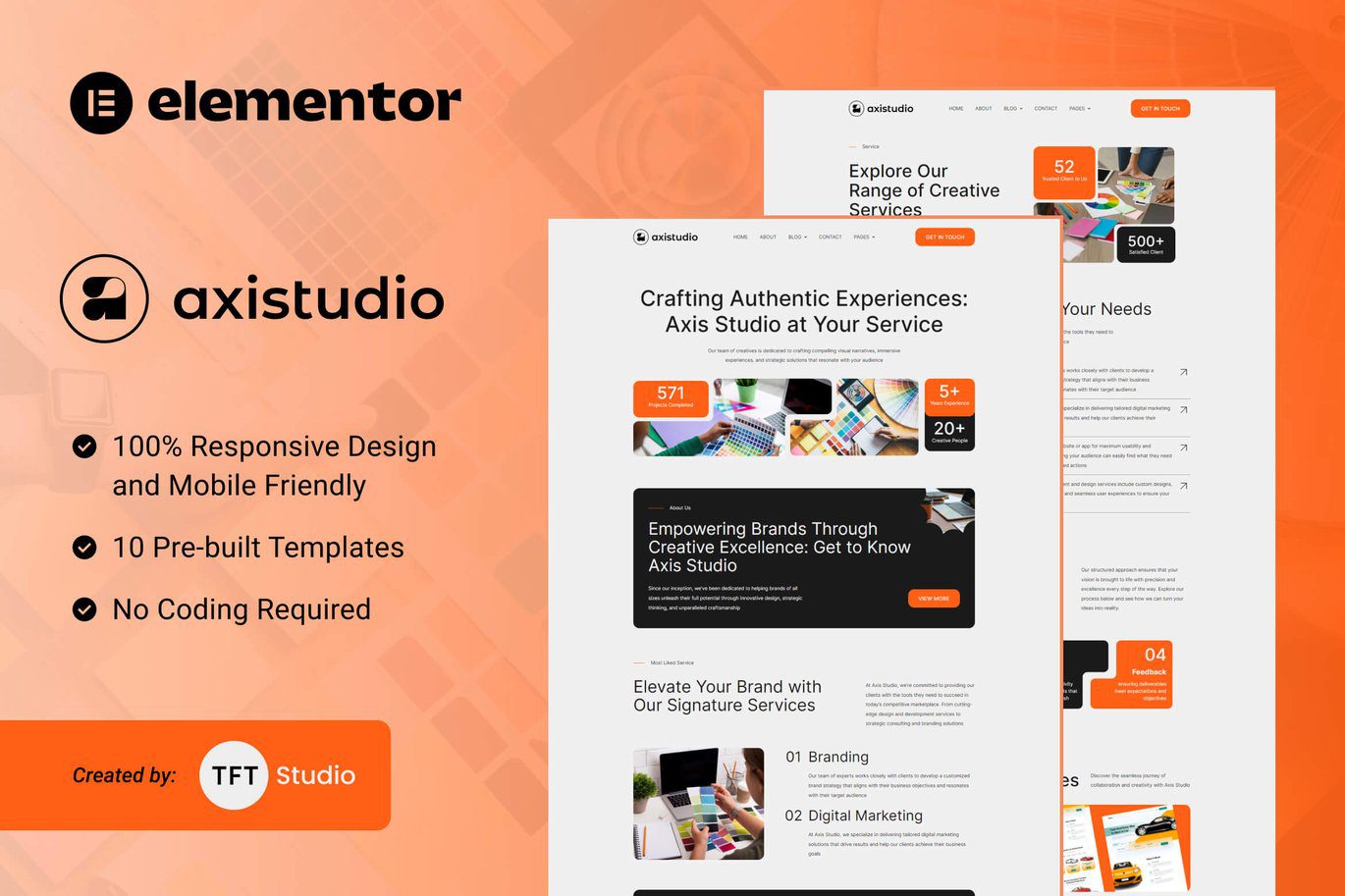 Axistudio – Branding and Creative Studio Elementor Template Kit