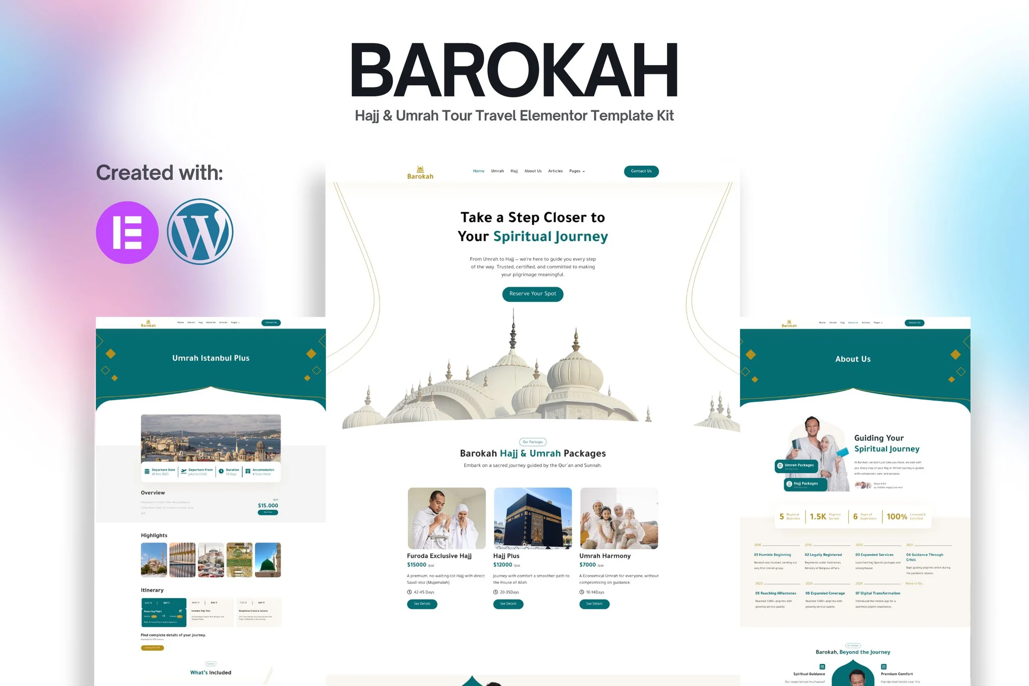 Barokah – Hajj and Umrah Tour Travel Elementor Template Kit