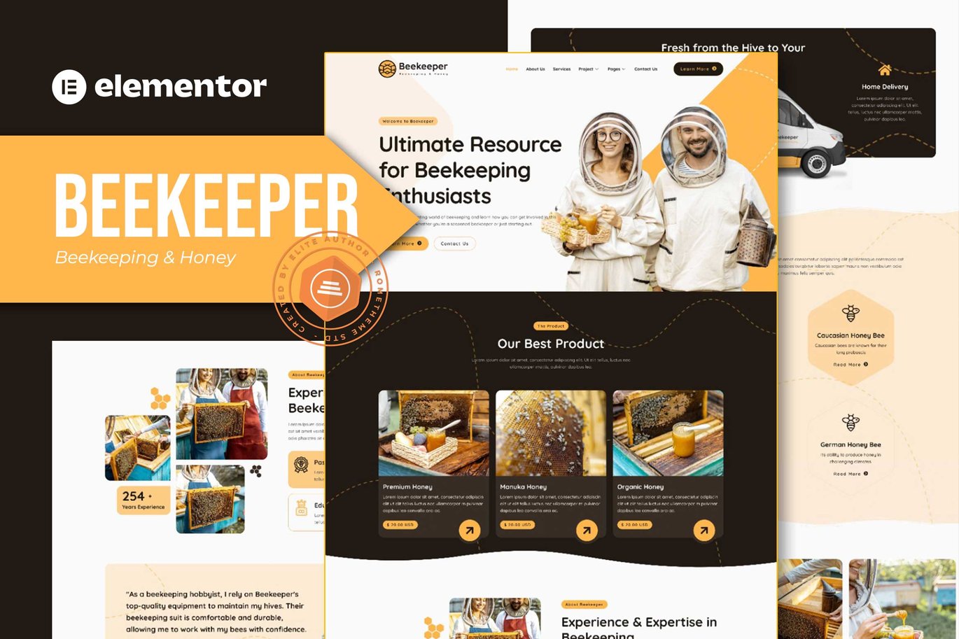 Beekeeper – Beekeeping and Honey Elementor Template Kit