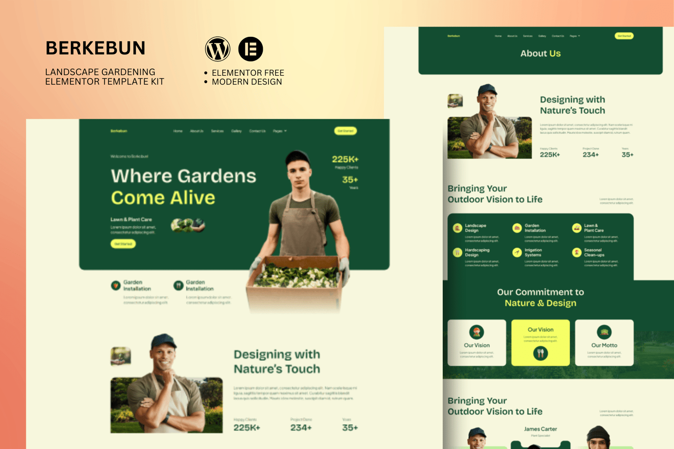 Berkebun – Landscape and Gardening Elementor Template Kit