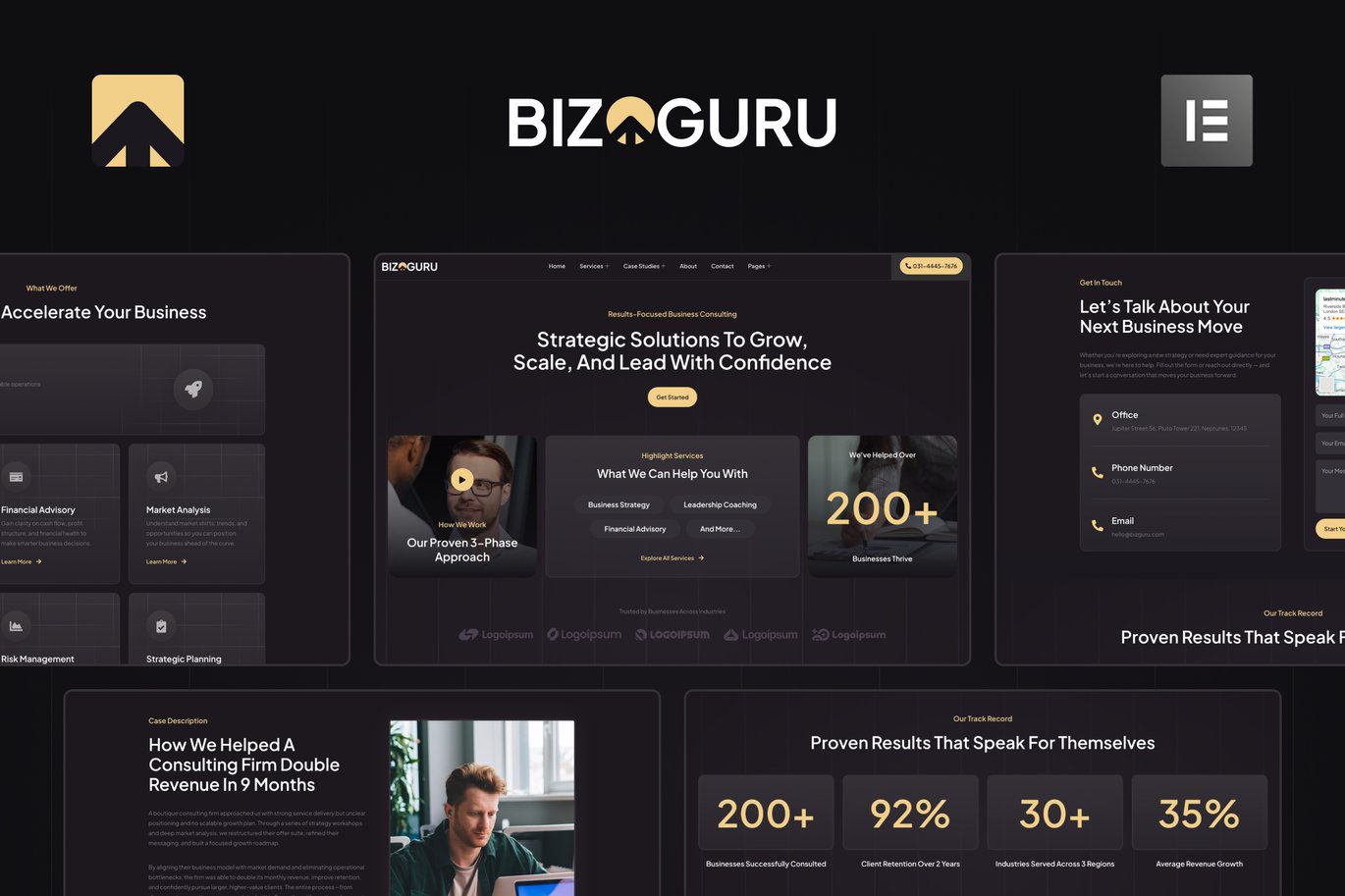 BizGuru – Business Consulting Elementor Template Kit