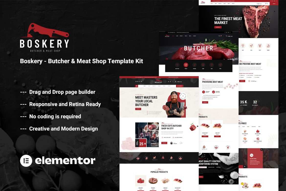 Boskery – Butcher and Meat Shop Template Kit