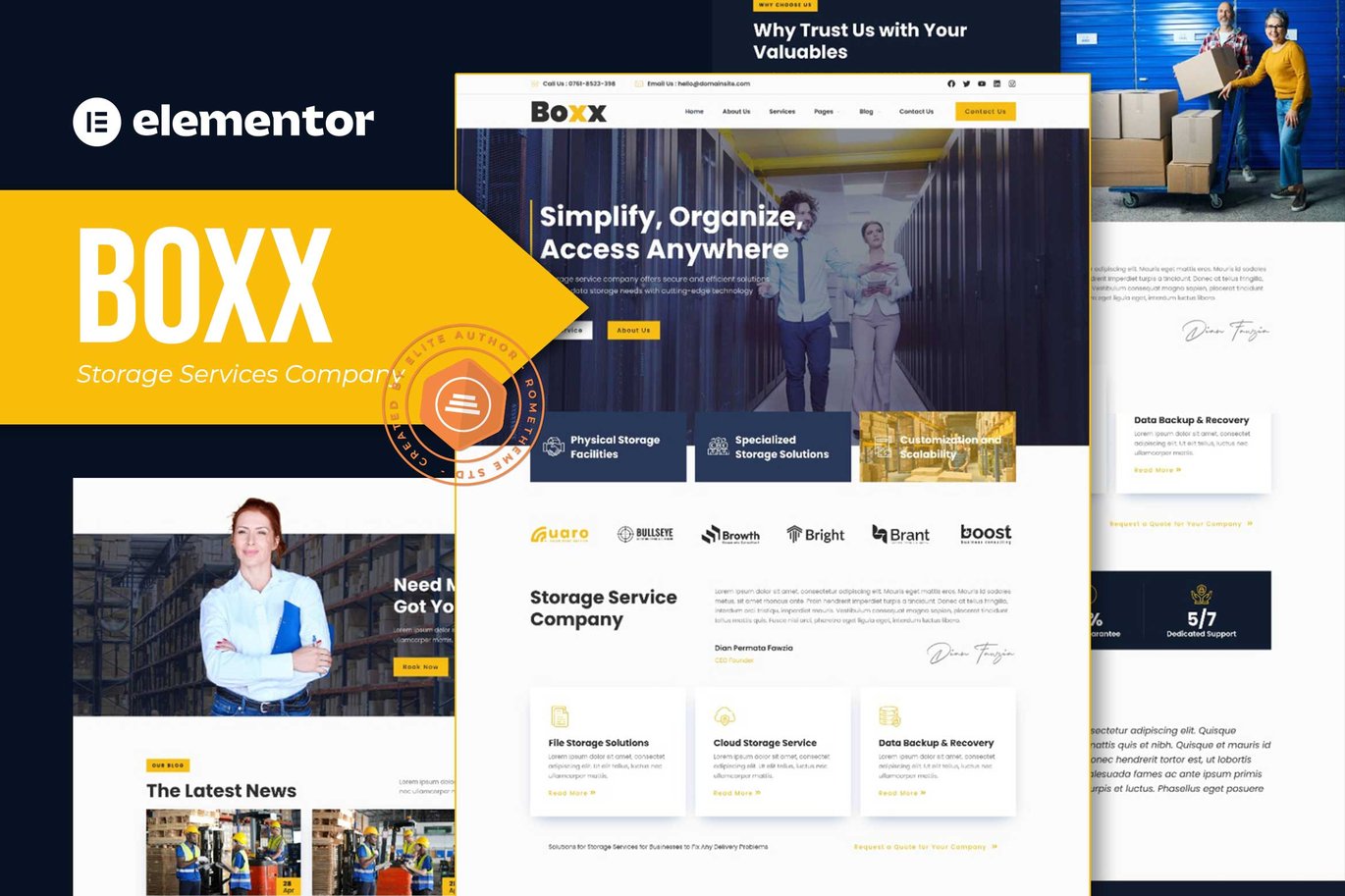 Boxx – Storage Services Company Elementor Template Kit