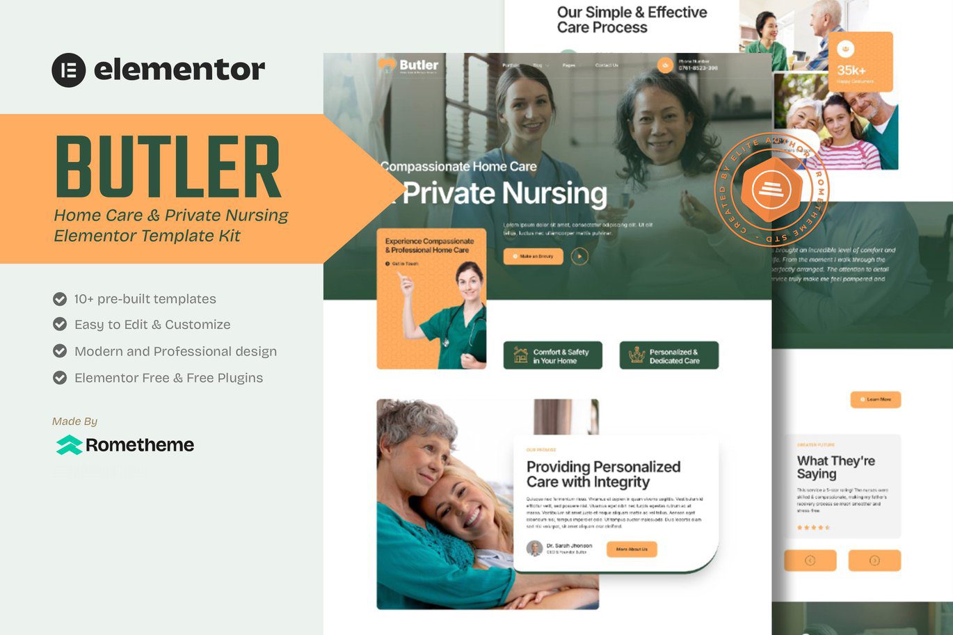 Butler – Home Care and Private Nursing Elementor Template Kit