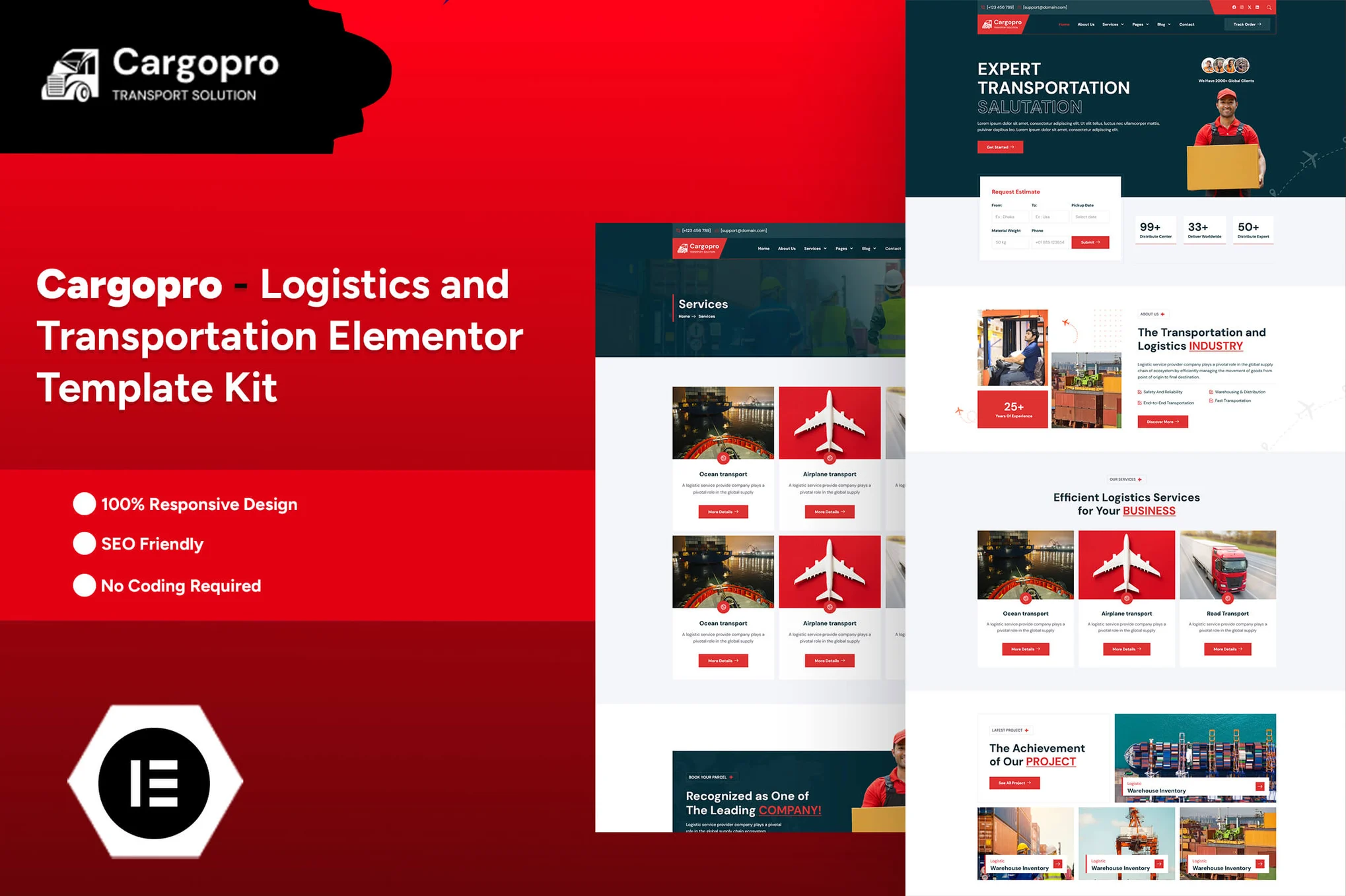 Cargopro – Logistics and Transportation Elementor Pro Template Kit
