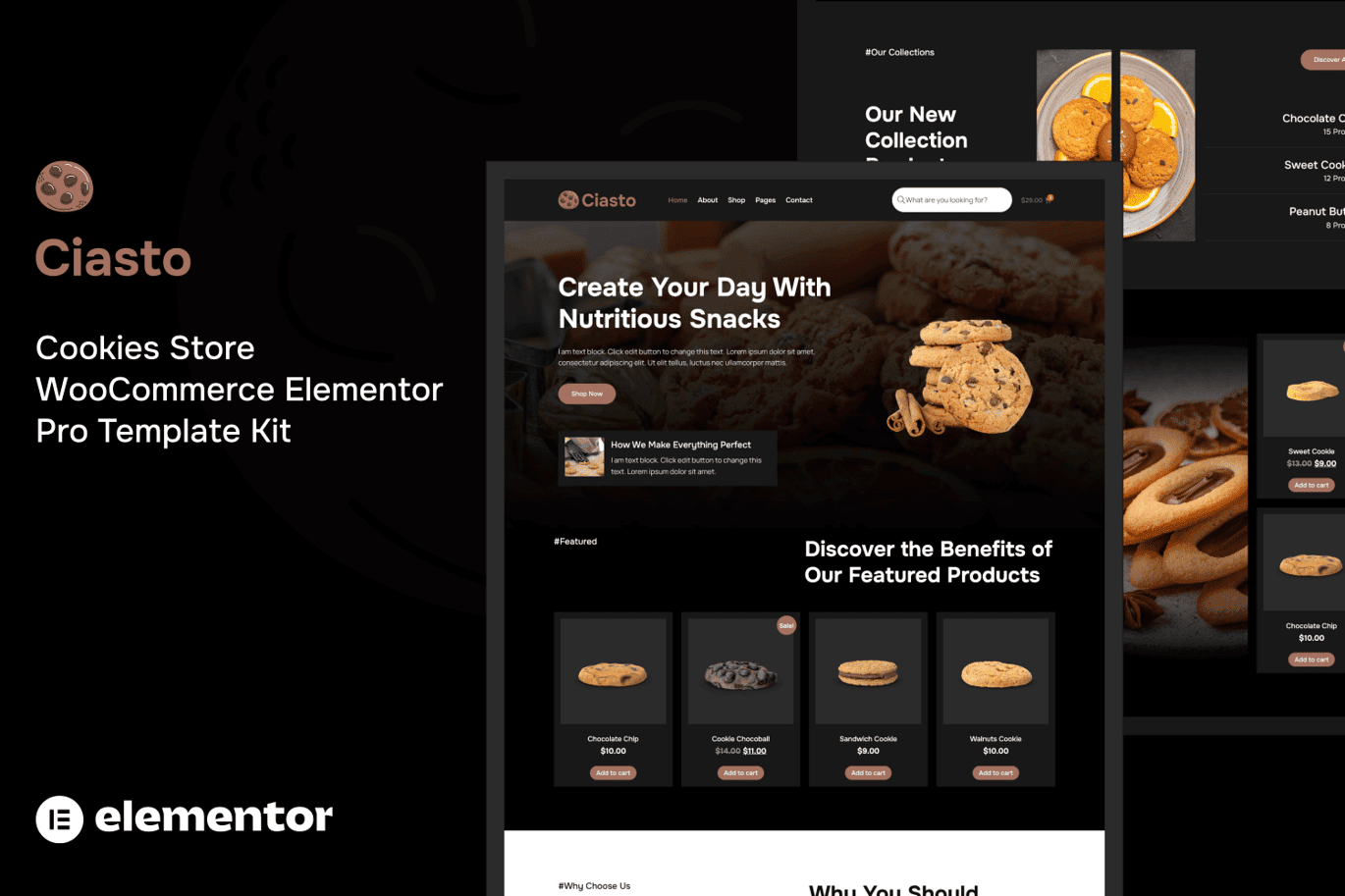 Ciasto – Cookies Store WooCommerce Elementor Pro Template Kit