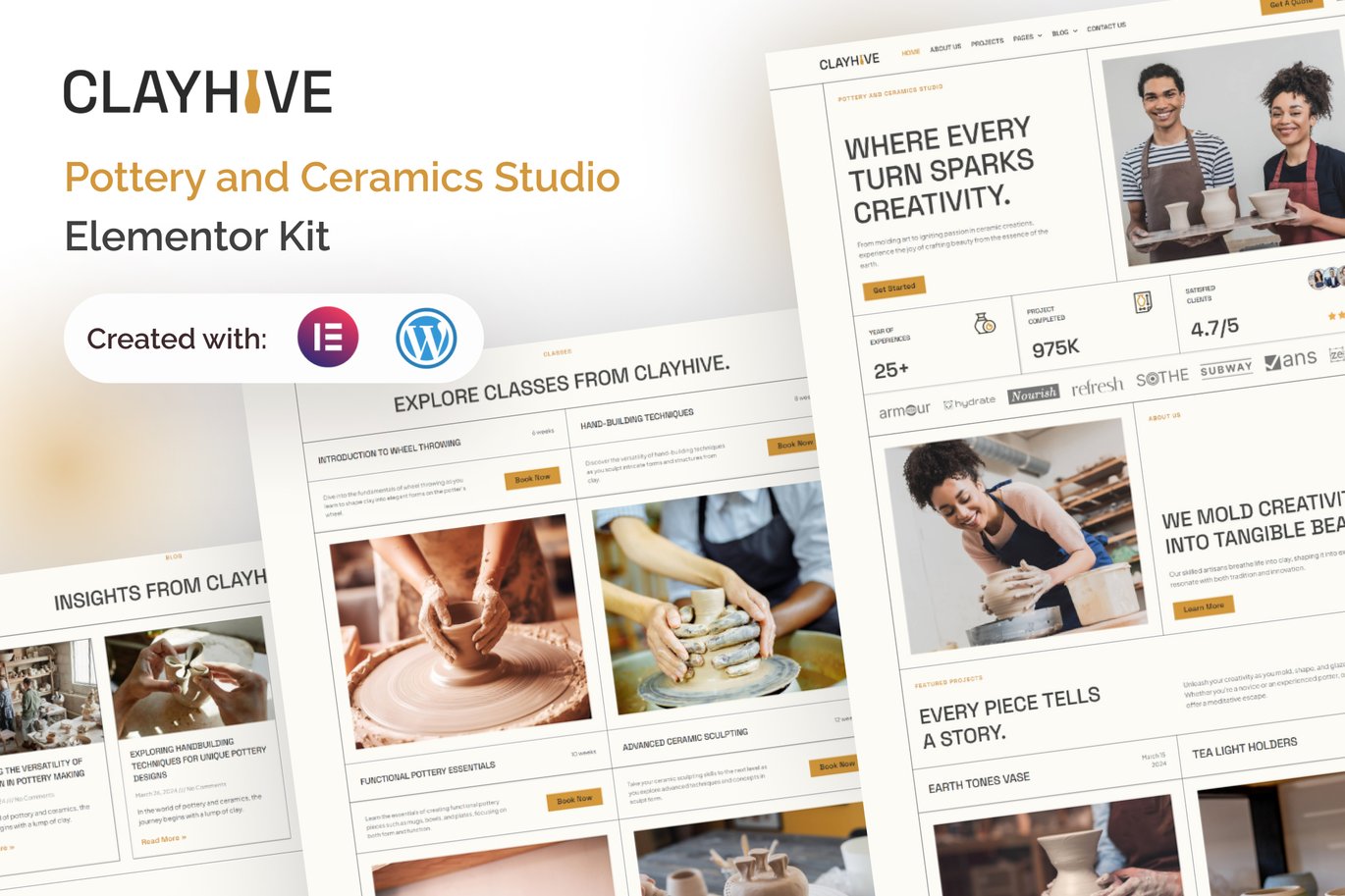 ClayHive – Pottery and Ceramics Studio Elementor Kit