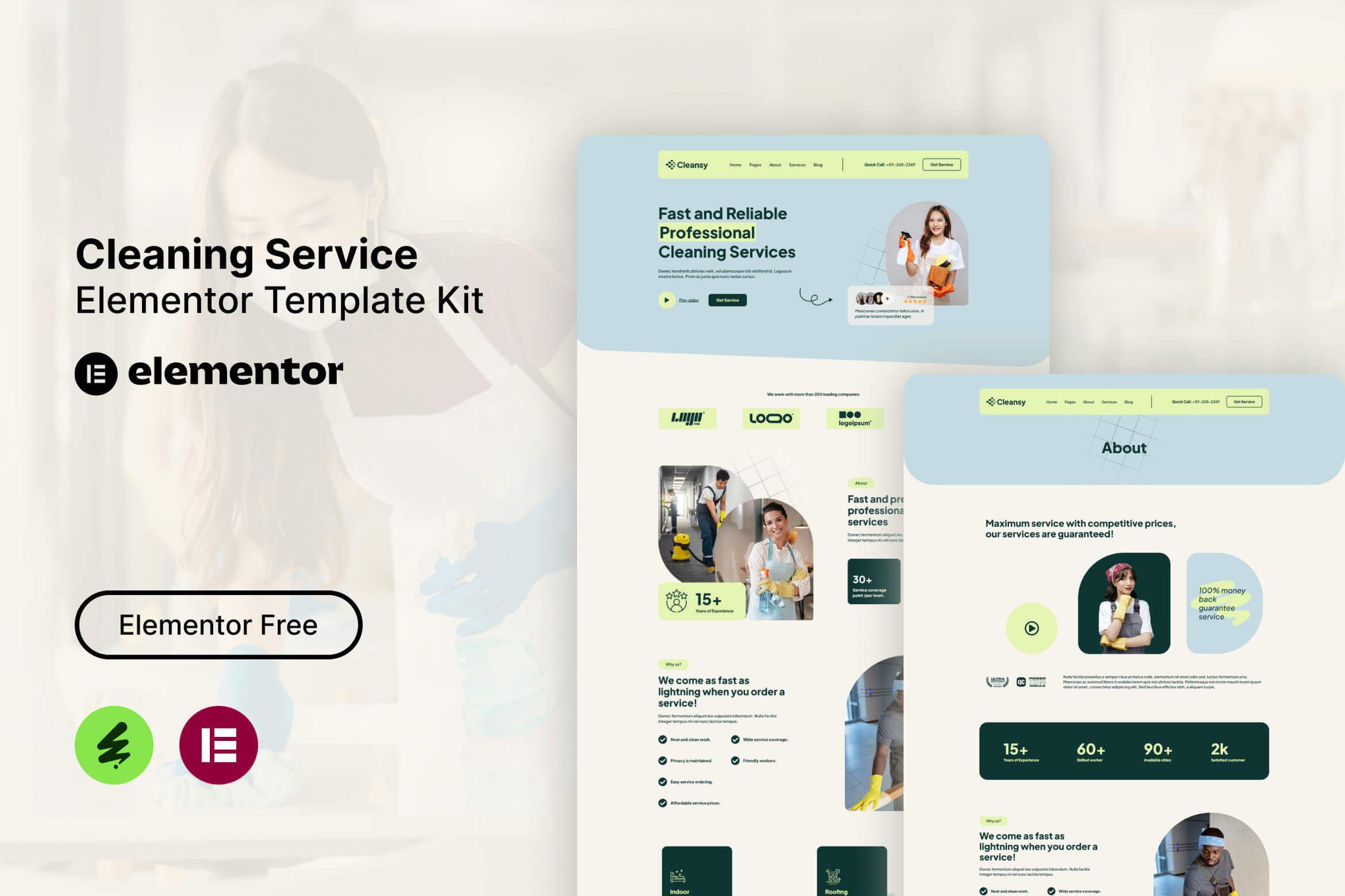 Cleansy – Cleaning Service Elementor Template Kit