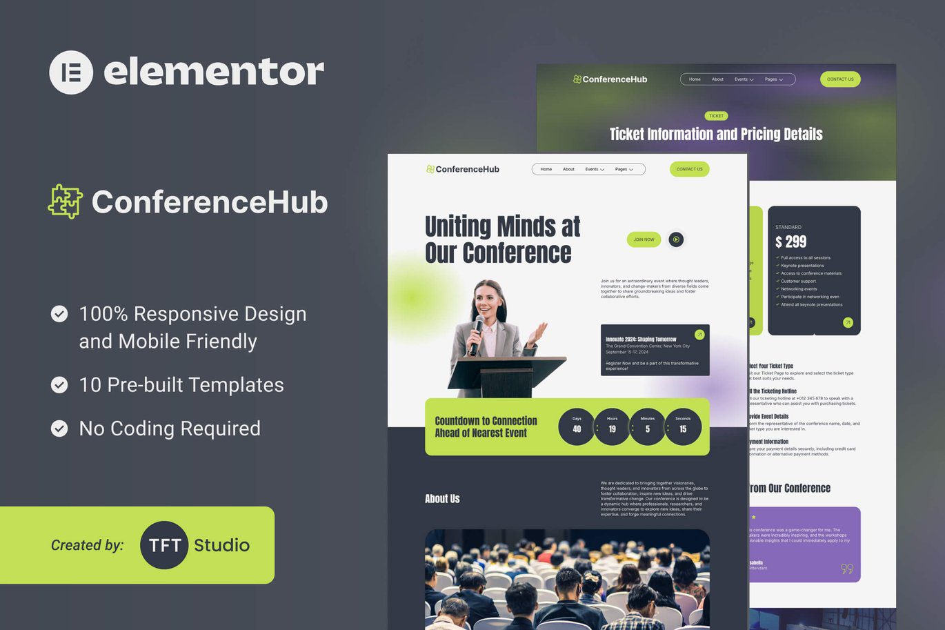 ConferenceHub – Professional Event Elementor Template Kit