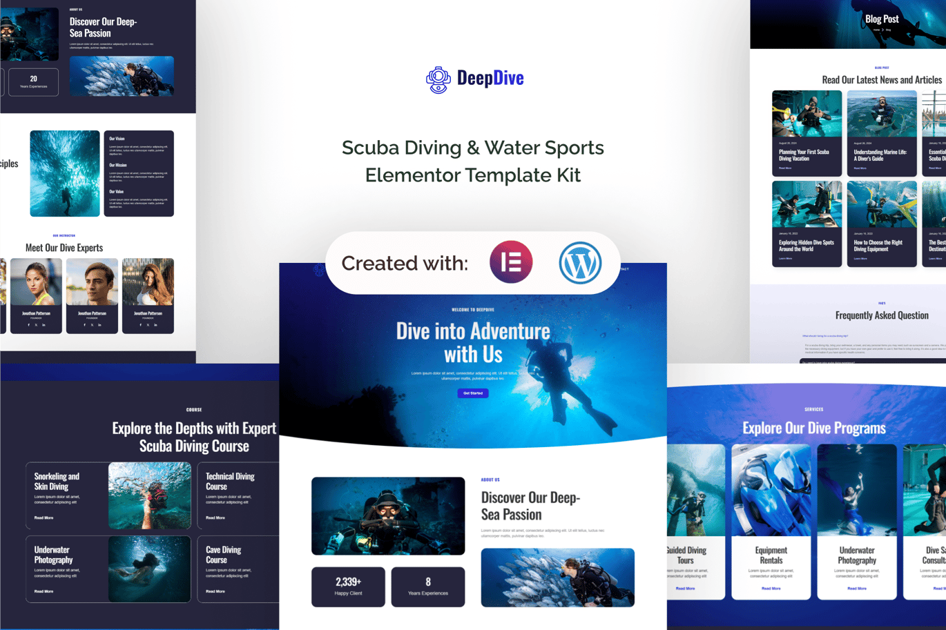 Deepdive – Scuba Diving and Water Sports Elementor Template Kit